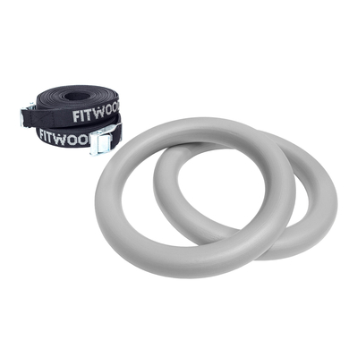 Fitwood Anneaux de gymnastique ULPU MINI, gris - sangles noires