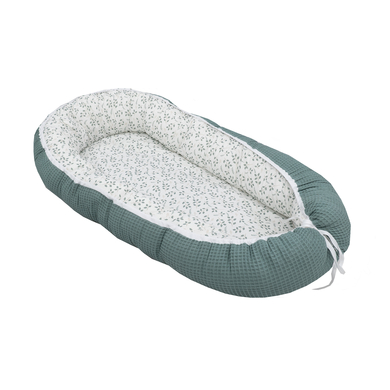 ULLENBOOM Nid bébé Cocoon piqué gaufré motif Floral vert 55x95 cm