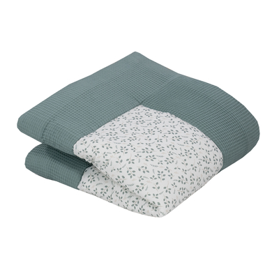 ULLENBOOM Tapis d'éveil matelas de parc piqué gaufré Floral vert 100x100 cm