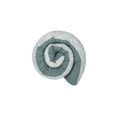 ULLENBOOM Tour de lit traversin enfant piqué gaufré Floral vert 200 cm