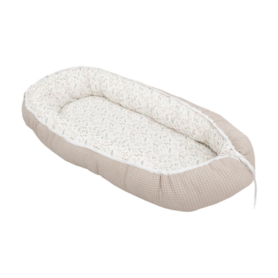 ULLENBOOM Nid bébé Cocoon piqué gaufré motif Floral sable 55x95 cm