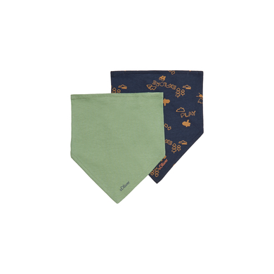 s. Olive r Foulard triangulaire vert/bleu