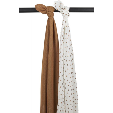 Meyco Langes enfant mousseline coton Mini panthère Toffee lot de 2