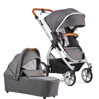 GESSLEIN Poussette duo combinée 2en1 FX4 Life, mélange gris/étoiles