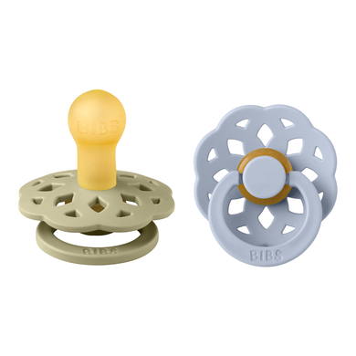 BIBS® Sucettes Boheme 0-6 mois Kaki et Dusty Blue 2 pcs