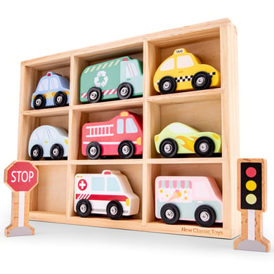 Levně New Class ic Toys Autíčka včetně dřevěné krabice