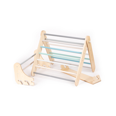 LEG & GO Triangolo di Pikler per arrampicata e barre da parete (svedesi) 2in1, Pastel