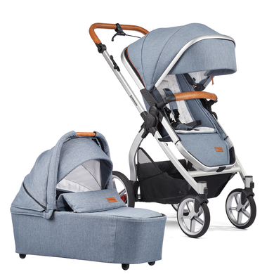 GESSLEIN Poussette duo combinée 2en1 FX4 Life, mélange bleu glacier/étoile