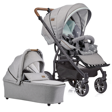 GESSLEIN Poussette duo combinée 2en1 F4 Air+, mélange gris clair/étoiles