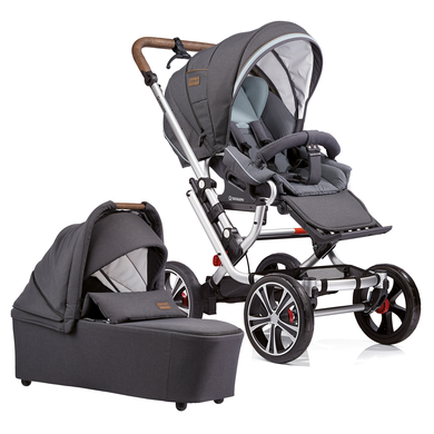 GESSLEIN Poussette duo combinée 2en1 F10 Air+, anthracite/motifs