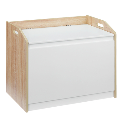 HOMCOM Sitzhocker aufbewahrungstruhe, vielseitig nutzbar Weiß Natur  - Onlineshop Babymarkt