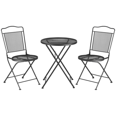 Outsunny Gartenmöbel-Set mit 2 Stühle schwarz
