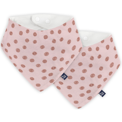 Alvi® Bandana bébé pois bouclés rose lot de 2