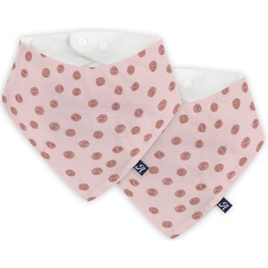 Alvi ® Sciarpa a triangolo 2-pack Curly Dots rosa