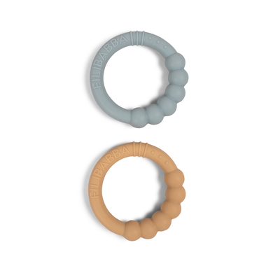Filibabba Silicone Bijtring 2-Pack - Silt Green