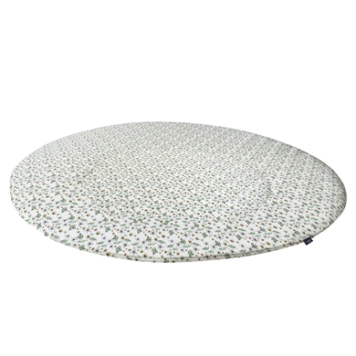 Alvi® Tapis d'éveil rond Petit Fleurs vert/blanc Ø100 cm