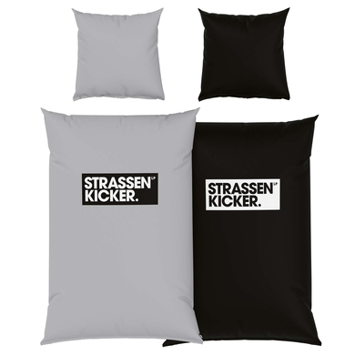 HERDING Bettwäsche Strassenkicker grau schwarz 155 x 220 cm  - Onlineshop Babymarkt