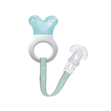 Image of MAM Anello di raffrossodamento per dentizione Mini Cooler & Clip ragazzo 2+ M, con clip 1 pz in turchese059