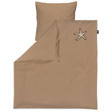 Levně Alvi ® Ložní prádlo Hvězdice taupe/bílá 80 x 80 cm
