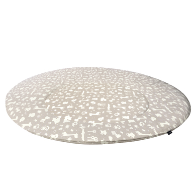 Alvi® Tapis d'éveil rond animaux zoo taupe Ø100 cm