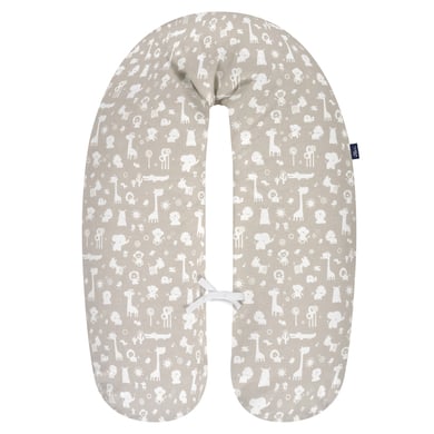 Alvi® Cuscino allattamento con fodera animali zoo taupe