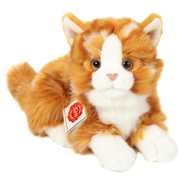 Image of Teddy HERMANN ® Cat lying rosso ge tiger t, 20 cm059