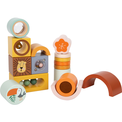 small foot® Jeu de briques enfant découvertes safari bois