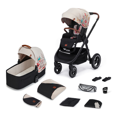 Kinderkraft Passeggino duo EVERYDAY 2 in 1 - beige con uccelli