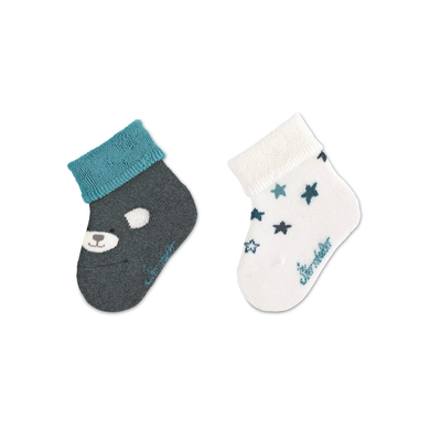 Sterntaler Chaussettes bébé Elia double pack anthracite chiné