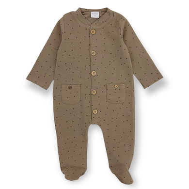 Levně LITTLE Romper suit Dream Big dots khaki