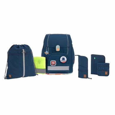 LÄSSIG Set zaino scuola 7 pezzi, Boxy Unique navy