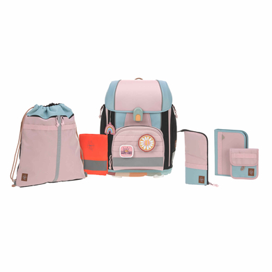 Image of LÄSSIG Set zaino scuola 7 pezzi, Boxy Unique rose/blu/nero059