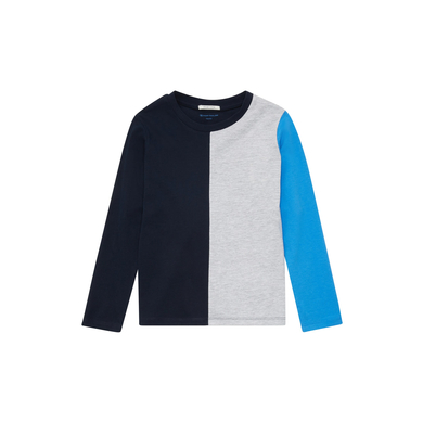 TOM TAILOR T-shirt manches longues avec Color blocking bleu foncé