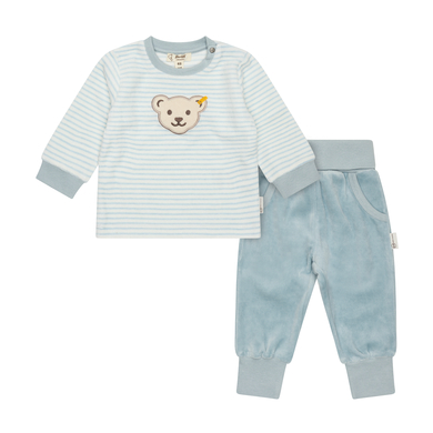 Steiff Set pantalon + sweat bleu céleste
