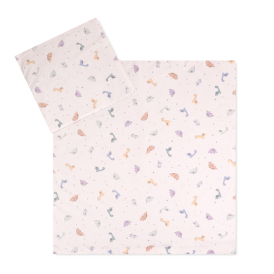 JULIUS ZÖLLNER Parure de lit enfant jersey petits dinosaures 80x80 cm