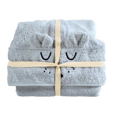 Alvi® Poncho de bain enfant Faces bleu 60x60 cm