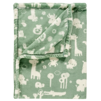 Alvi ® Coperta in microfibra con protezione UV Granito Animals verde granito 75 x 100 cm