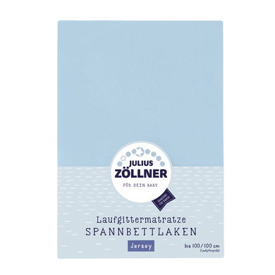 JULIUS ZÖLLNER Spannbettlaken für Laufgittermatratzen hellblau 100 x100 cm