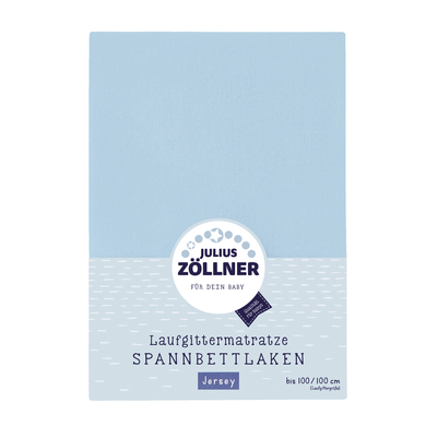 JULIUS ZÖLLNER Drap housse de matelas de parc bébé bleu clair 100x100 cm