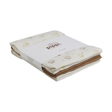 pippi Lingettes Muslin paquet de 3 Toasted