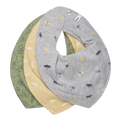 pippi Bandana bébé Silver Dry green lot de 3