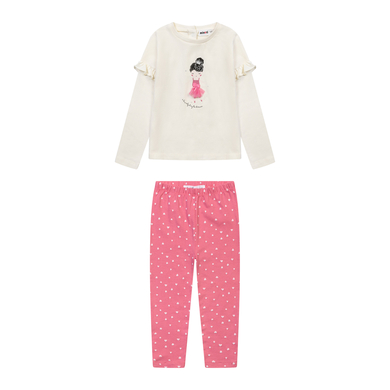 Minoti Set långärmad skjorta + leggings rosa