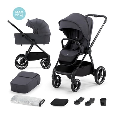 Kinderkraft Passeggino combinato NEA 2 in 1 grigio scuro
