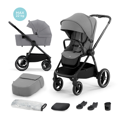 Kinderkraft Poussette duo combinée 2en1 NEA platinum gray