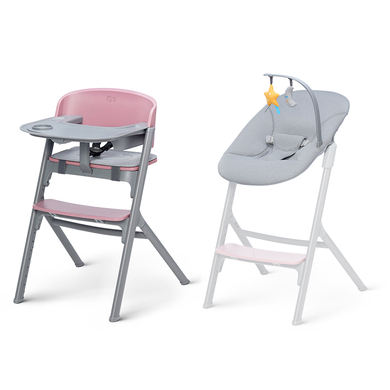 Kinderkraft Chaise haute enfant évolutive LIVY transat CALMEE aster pink