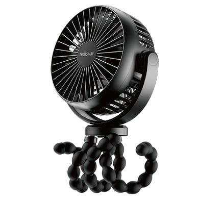 twist shake ventilador portatil y banco power negro