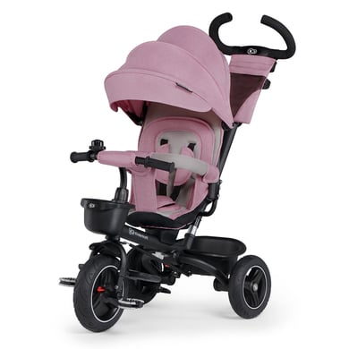 Kinderkraft Spinstep Triciclo Bambini Dai 9 Mesi Con Maniglione, Cappottina Impermeabile Con Filtro UPF50+, Pieghevole, Seduta Girevole A 360 Gradi, Rosa-image
