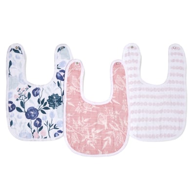 aden+anais™ essentials Bavoir enfant coton mousseline boutons-pression floraison lot de 3