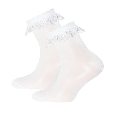 Ewers Chaussettes bébé pack double dentelle blanche