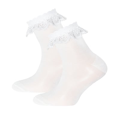 Ewers Chaussettes bébé pack double dentelle blanche